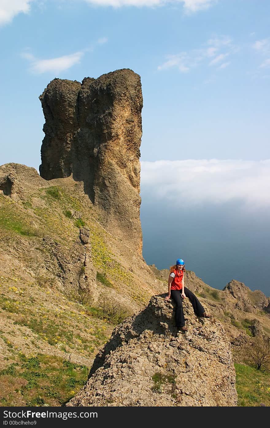 Girl on the rock