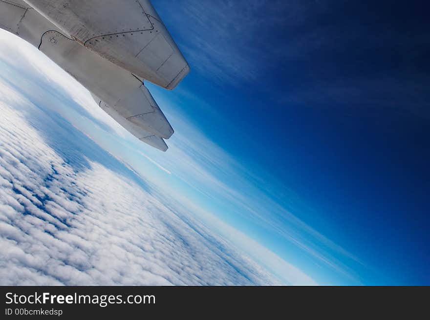 Aerial view from airplane above Romania