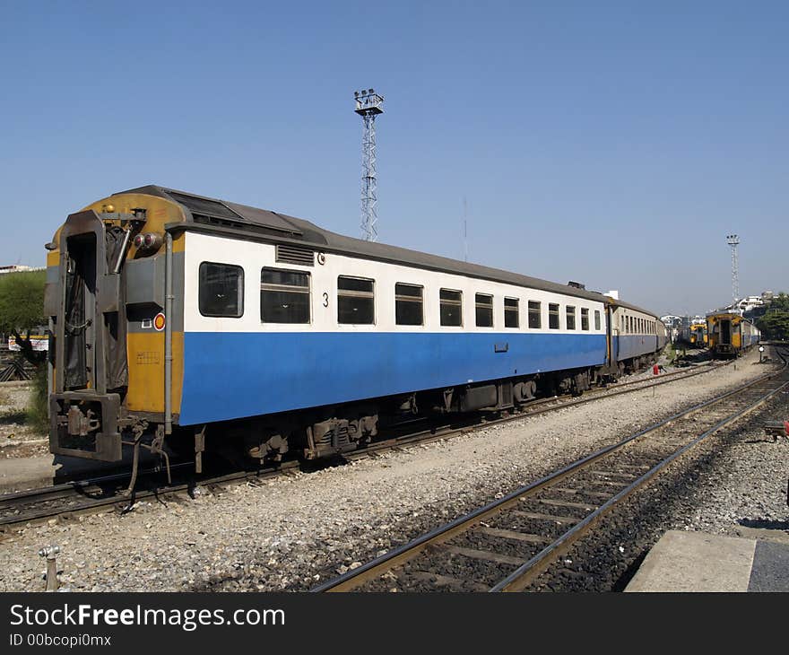 Third class railway car in Thailand