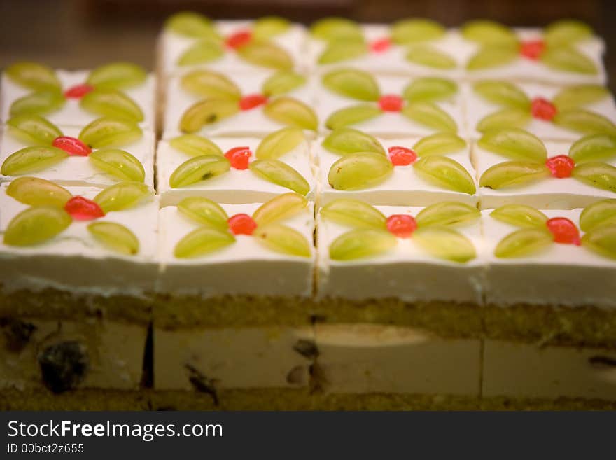 Colorful fruit cake (shallow dof)