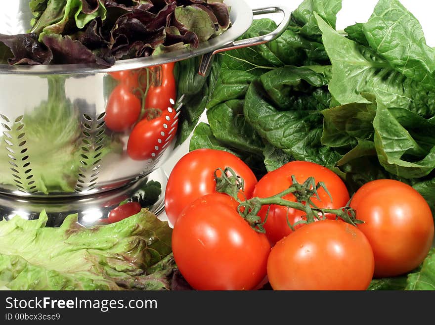 Fresh Vegetables and Colander