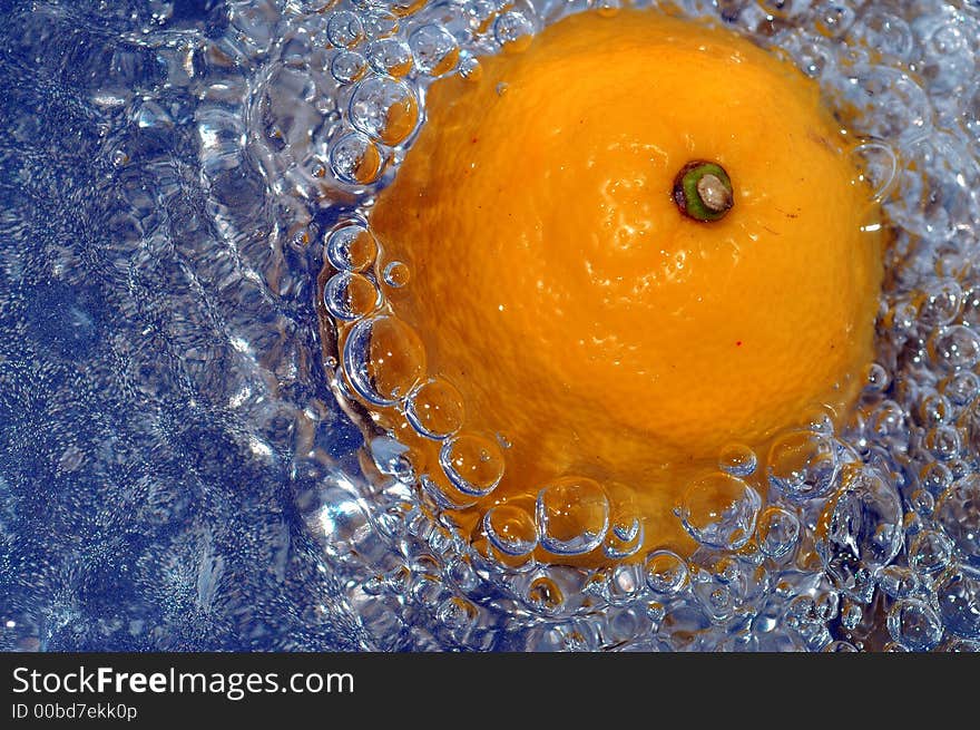 Orange in cold water. Orange in cold water