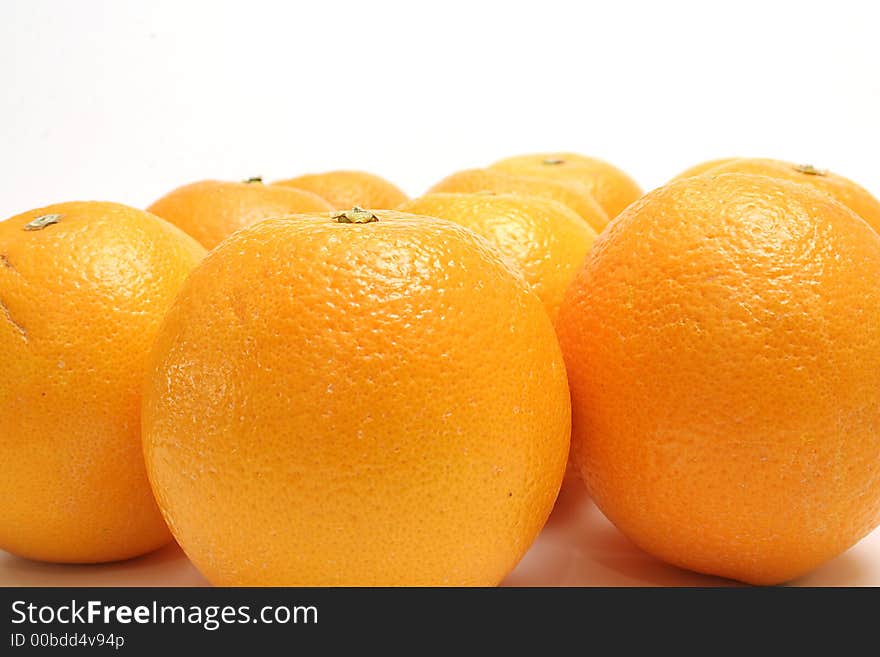 Shot of a group of oranges upclose