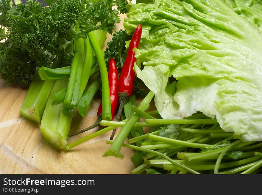 Vegetables spread out on a table