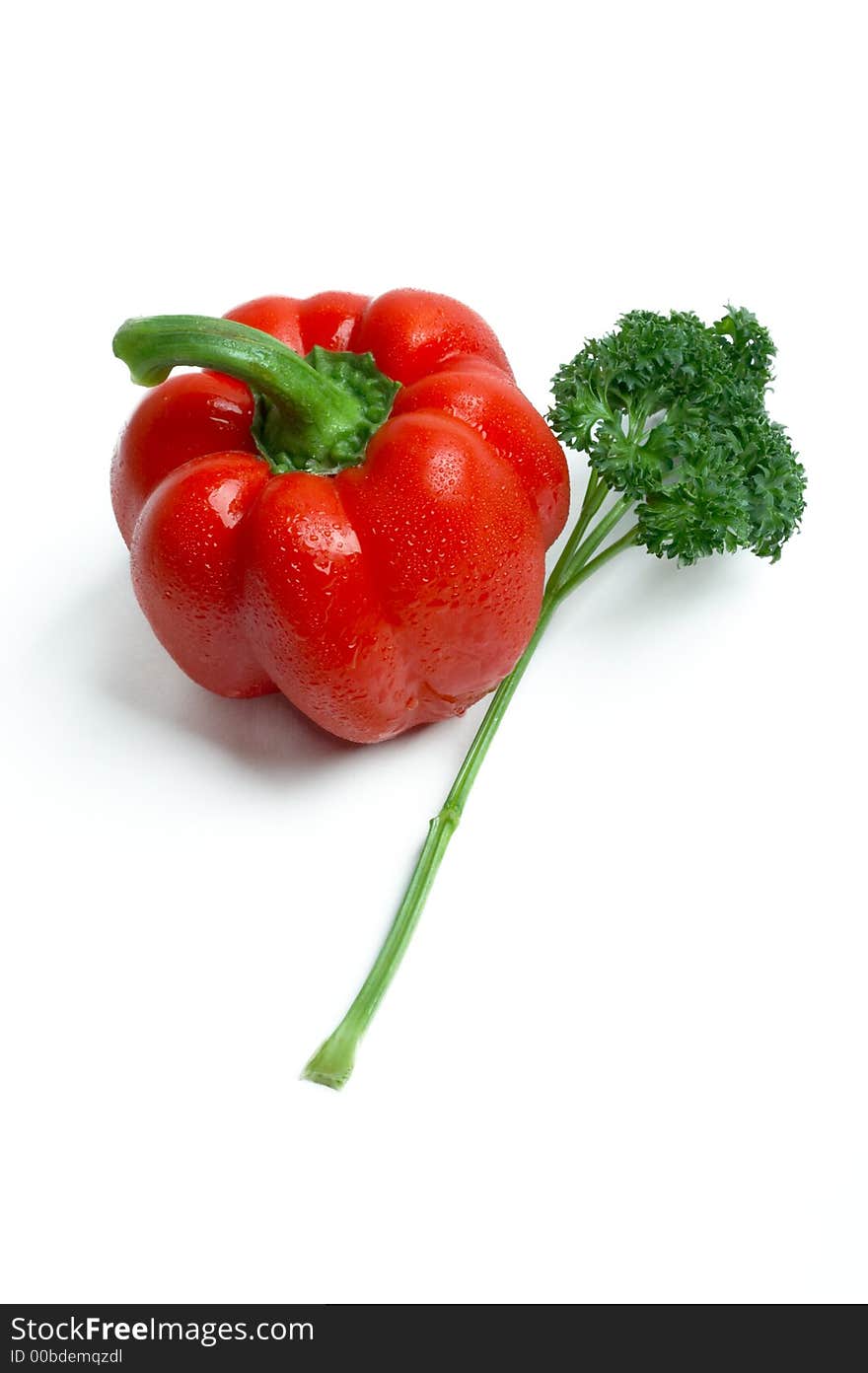 Red sweet pepper on white background. Red sweet pepper on white background