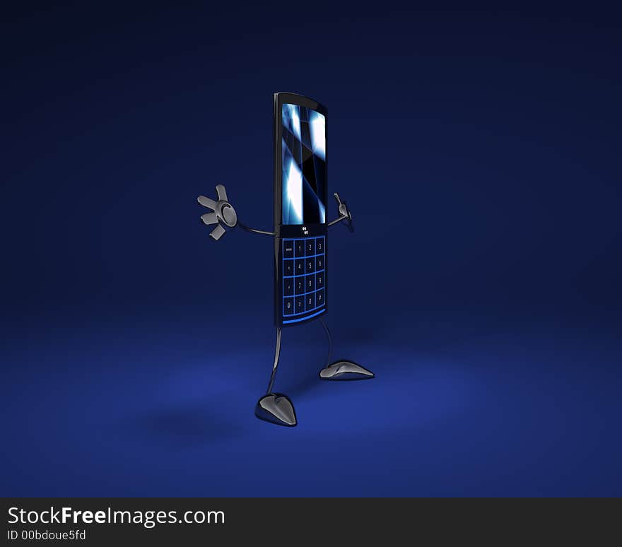 Mobile phone, 3d generated picture