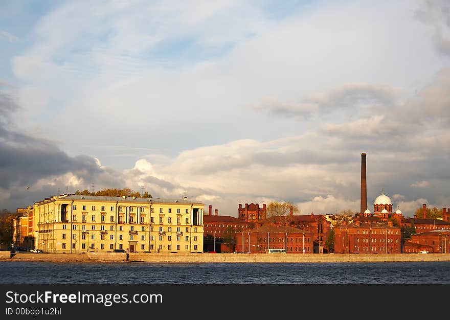 View on embankment in St.-Petersburg. View on embankment in St.-Petersburg