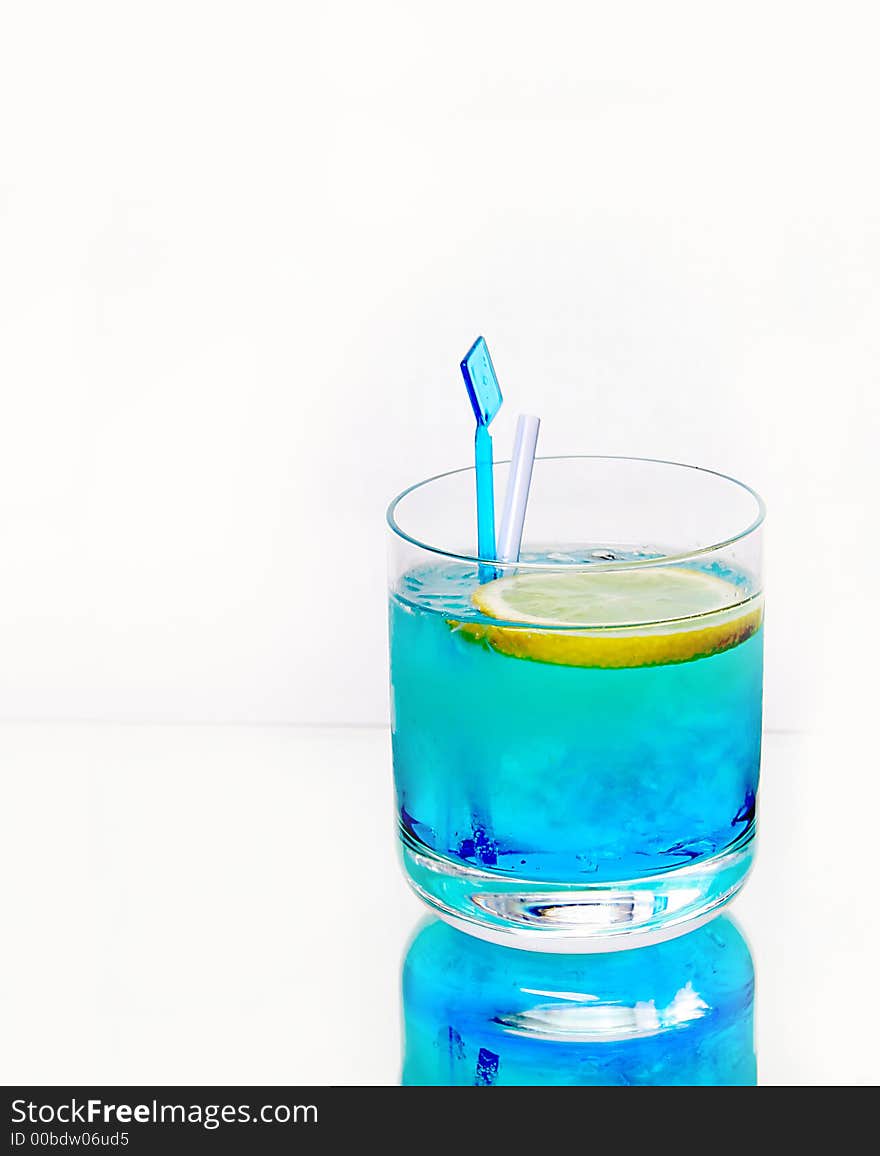 Blue Drink With Lemon