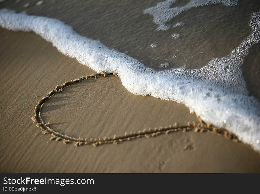 Heart on sand