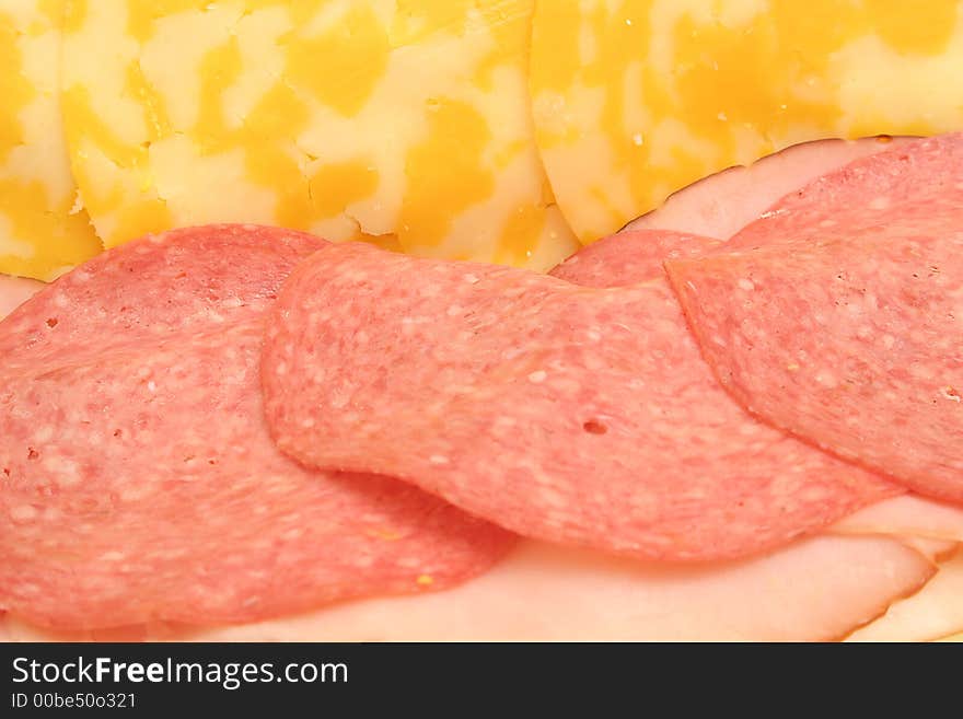 Open meat & cheese upclose