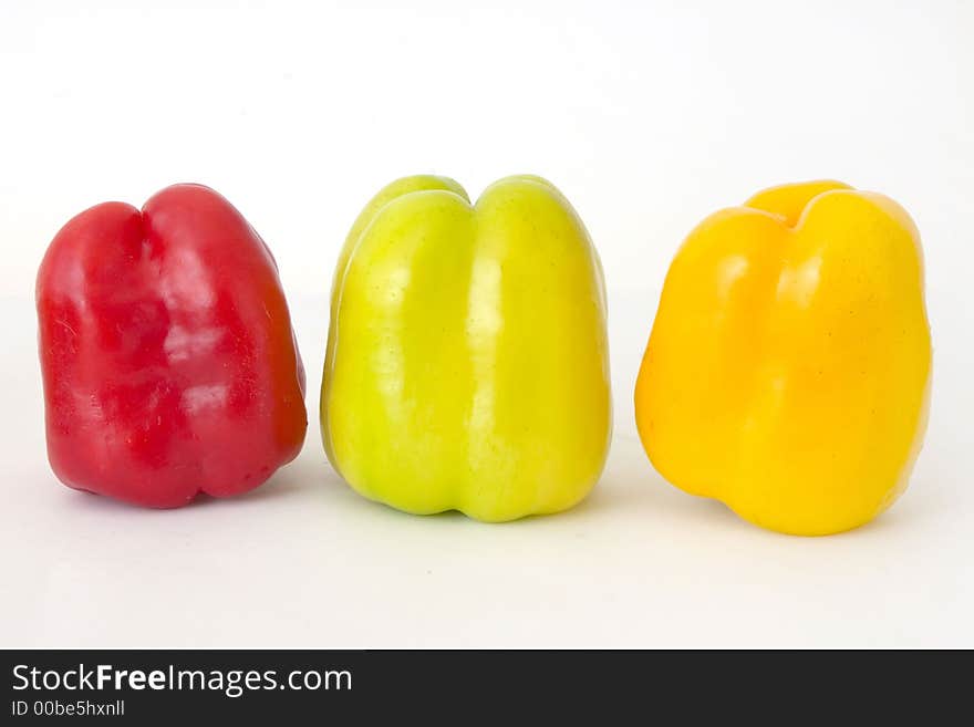 Group of red,green and yellow bellpeppers