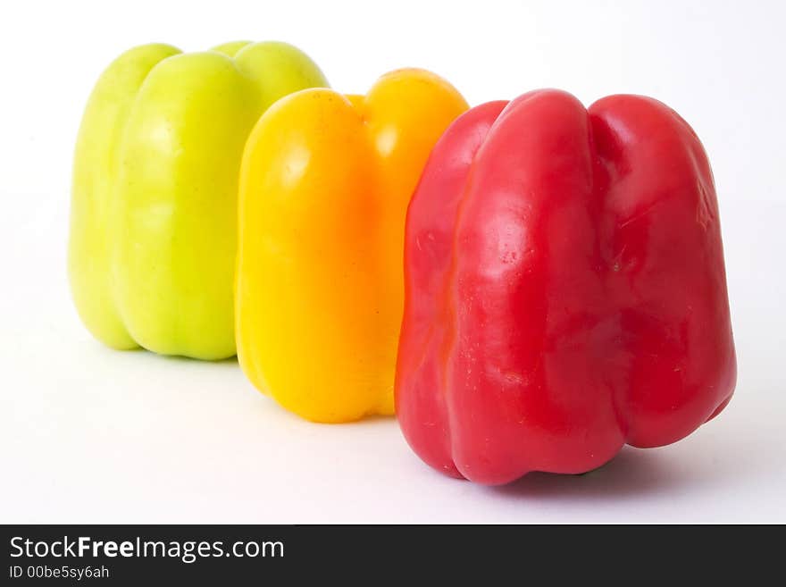 Group of red,green and yellow bellpeppers