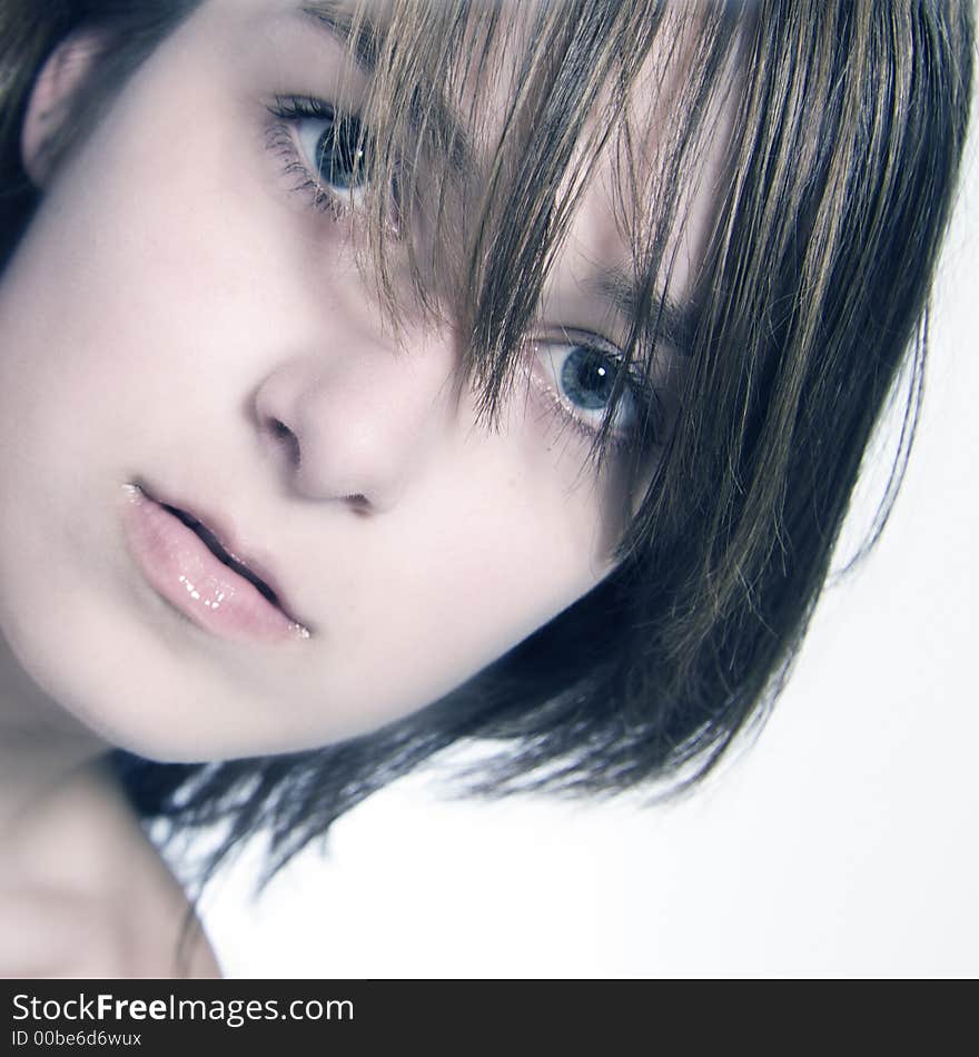 A model portrait in the studio. A model portrait in the studio