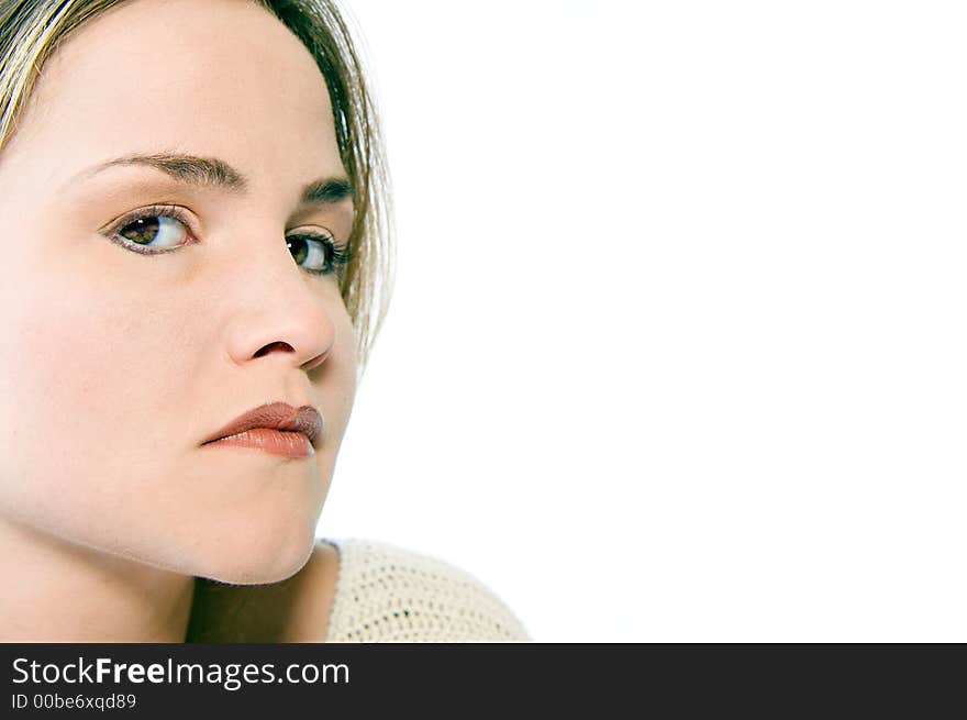 A model portrait in the studio. A model portrait in the studio