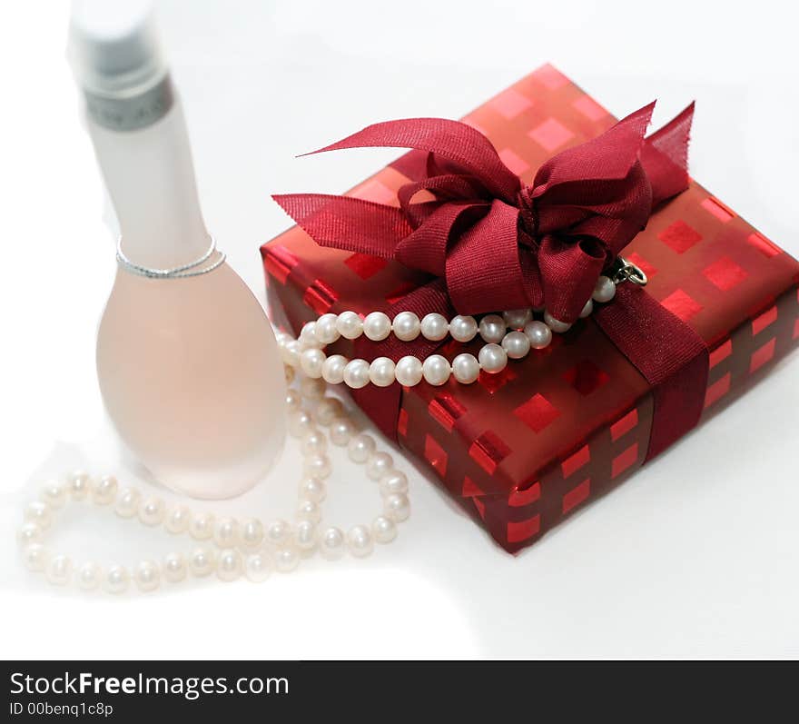 Woman elegants Gifts over white