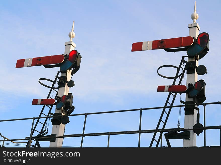 Vintage Railway Signal Gantry on Preservation Railway