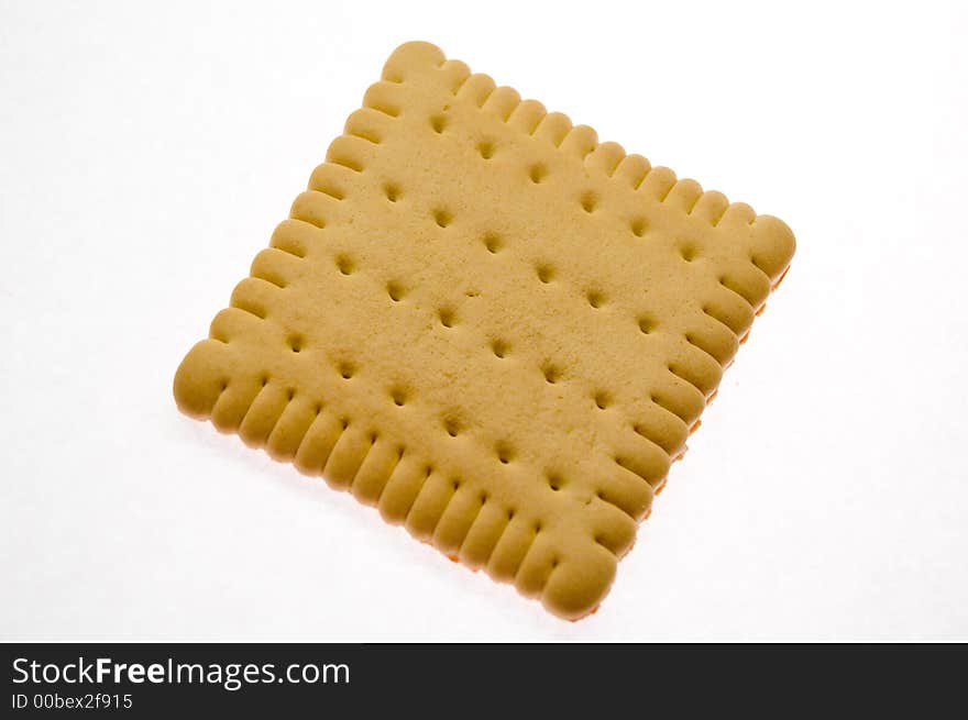 Square cookies on isolated background, bisquit