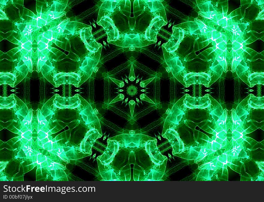 Kaleidoscopic interference pattern produced by a laser beam reflected from a polymer film. Kaleidoscopic interference pattern produced by a laser beam reflected from a polymer film