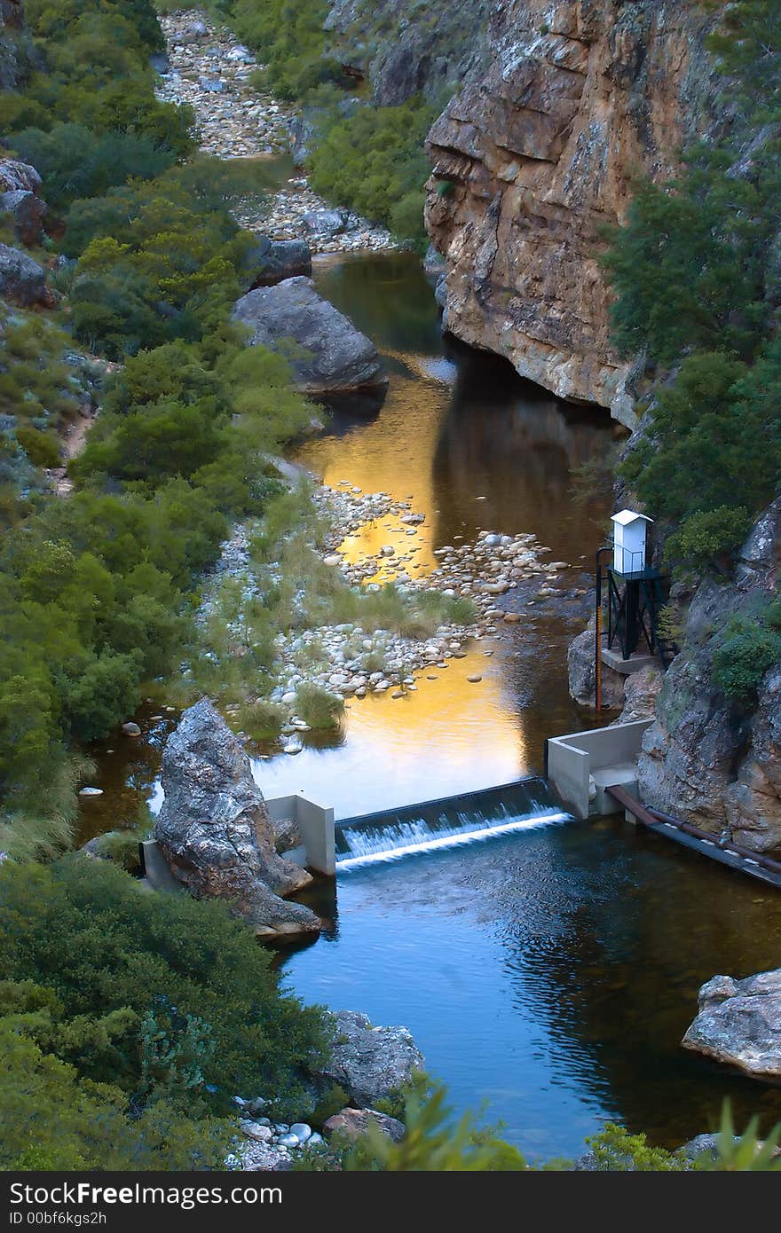 Weir in Elandskloof close to Paarl South Africa. Weir in Elandskloof close to Paarl South Africa