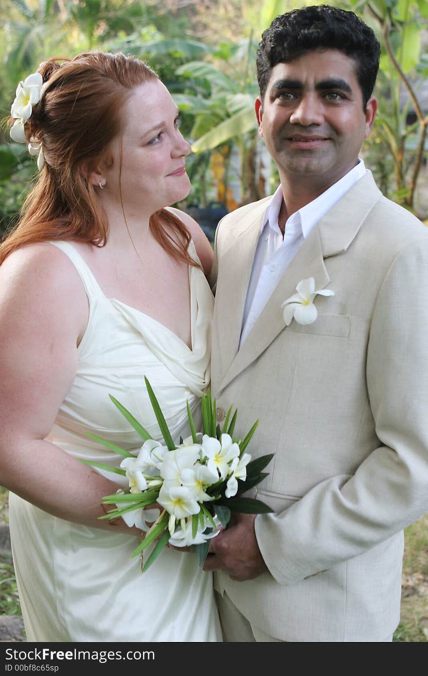 Happy couple on their wedding day. Happy couple on their wedding day