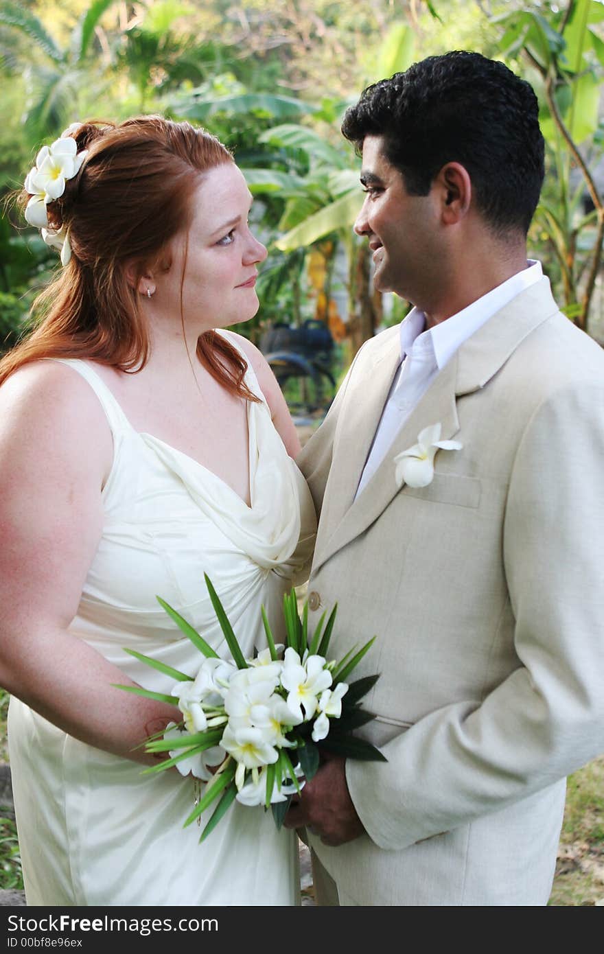 Happy couple on their wedding day. Happy couple on their wedding day