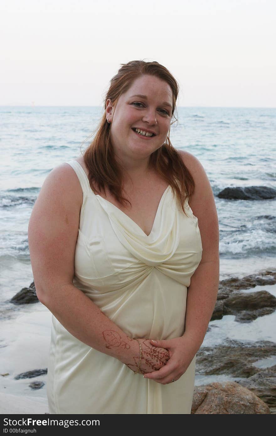 Gorgeous bride at the beach. Gorgeous bride at the beach