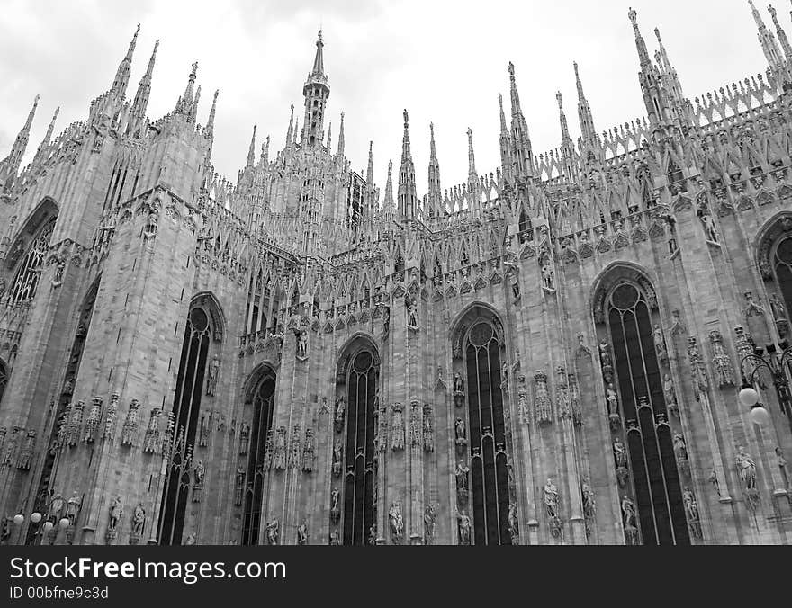 Scupltures in detail on Milan Cathedral