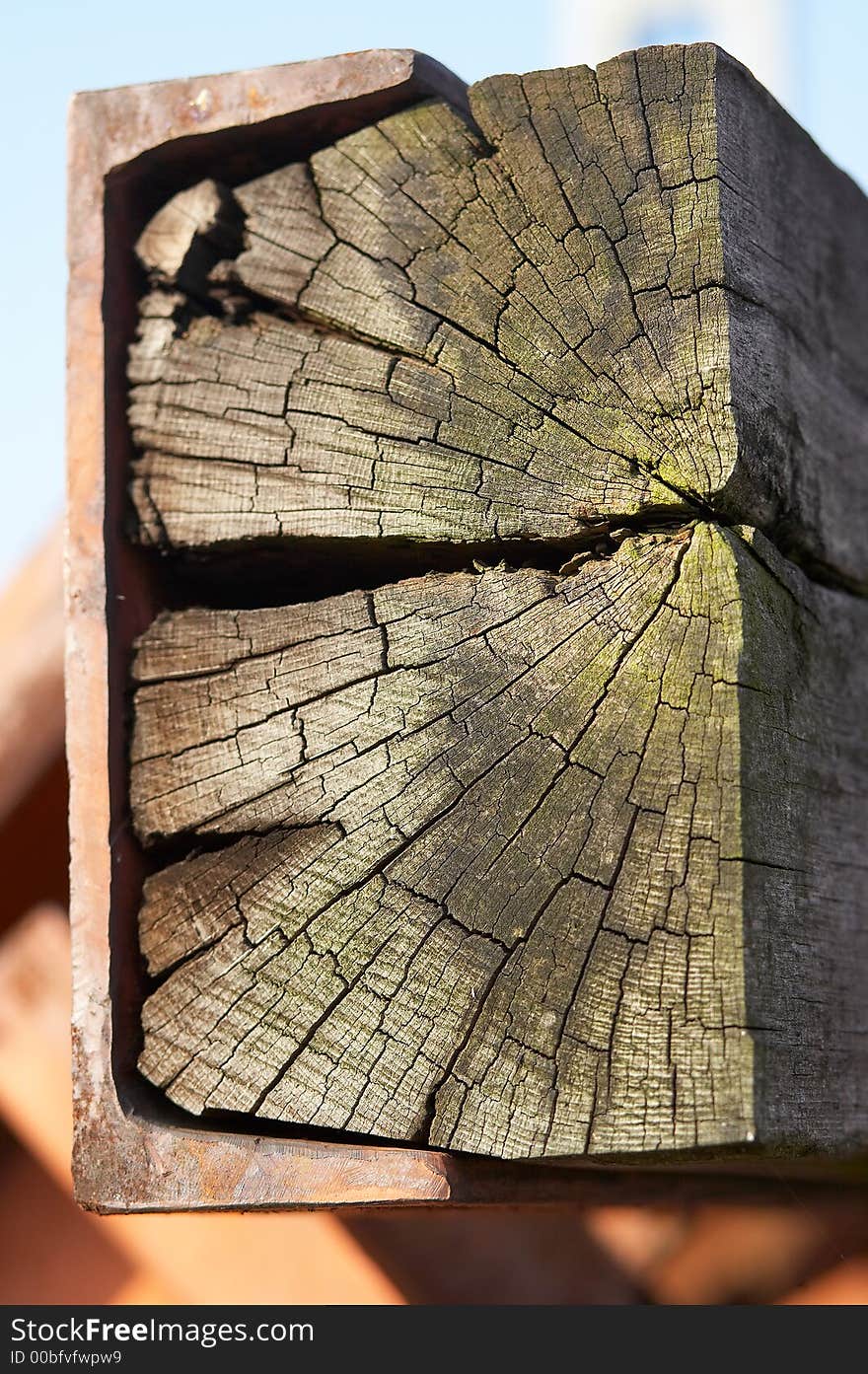 Old wood beam with nice wood structure. Old wood beam with nice wood structure