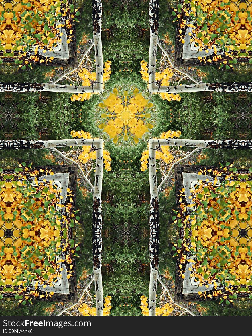 Kaleidoscope cross from photo of aspen grove, Colorado. Kaleidoscope cross from photo of aspen grove, Colorado