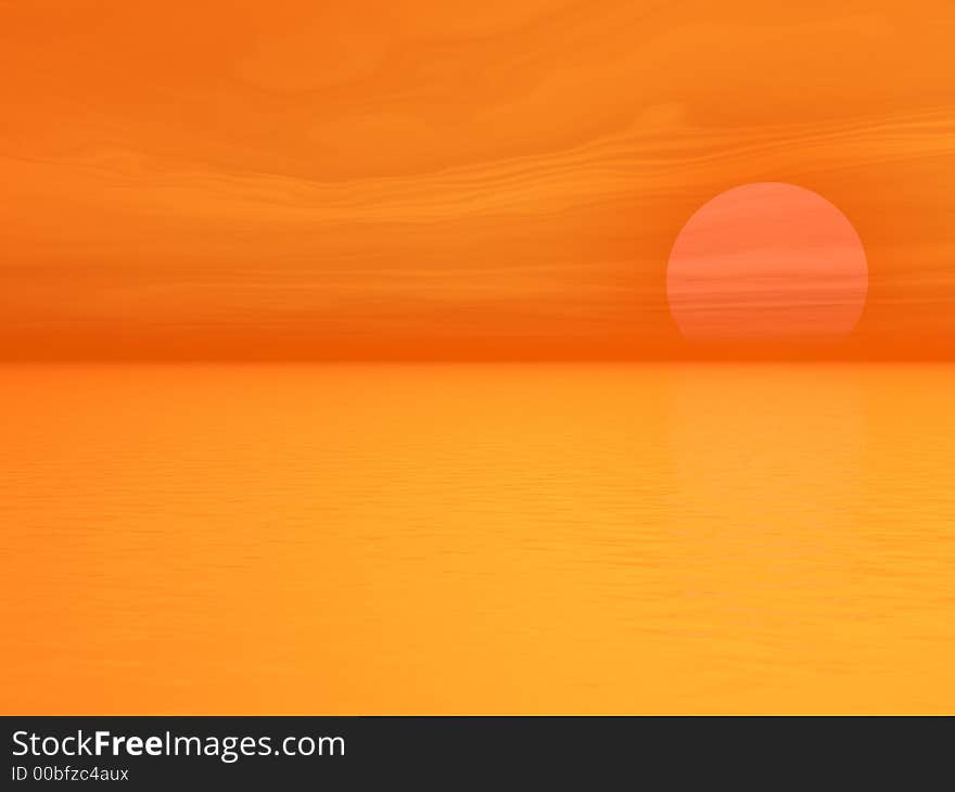 Sea and sky  at sunset - digital artwork. Sea and sky  at sunset - digital artwork.