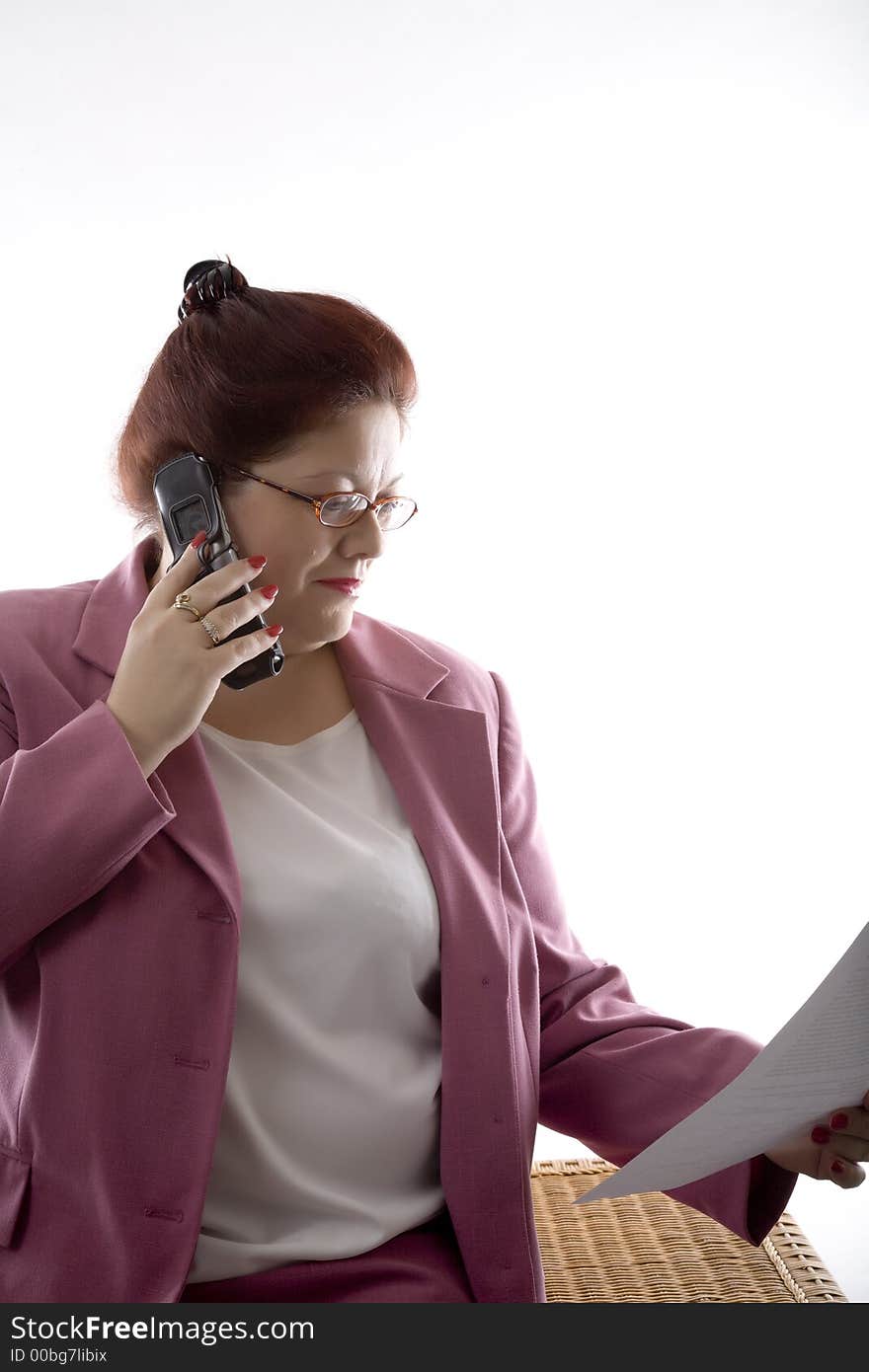 Business woman talking on phone. Business woman talking on phone