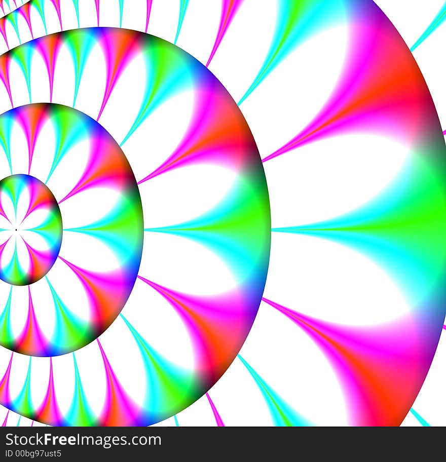 Fantastic background with elements of a multi-coloured circle and a triangle. Fantastic background with elements of a multi-coloured circle and a triangle