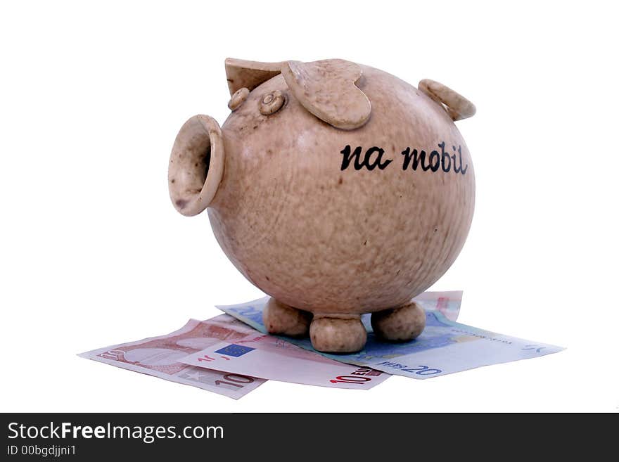 Piggy bank and euro