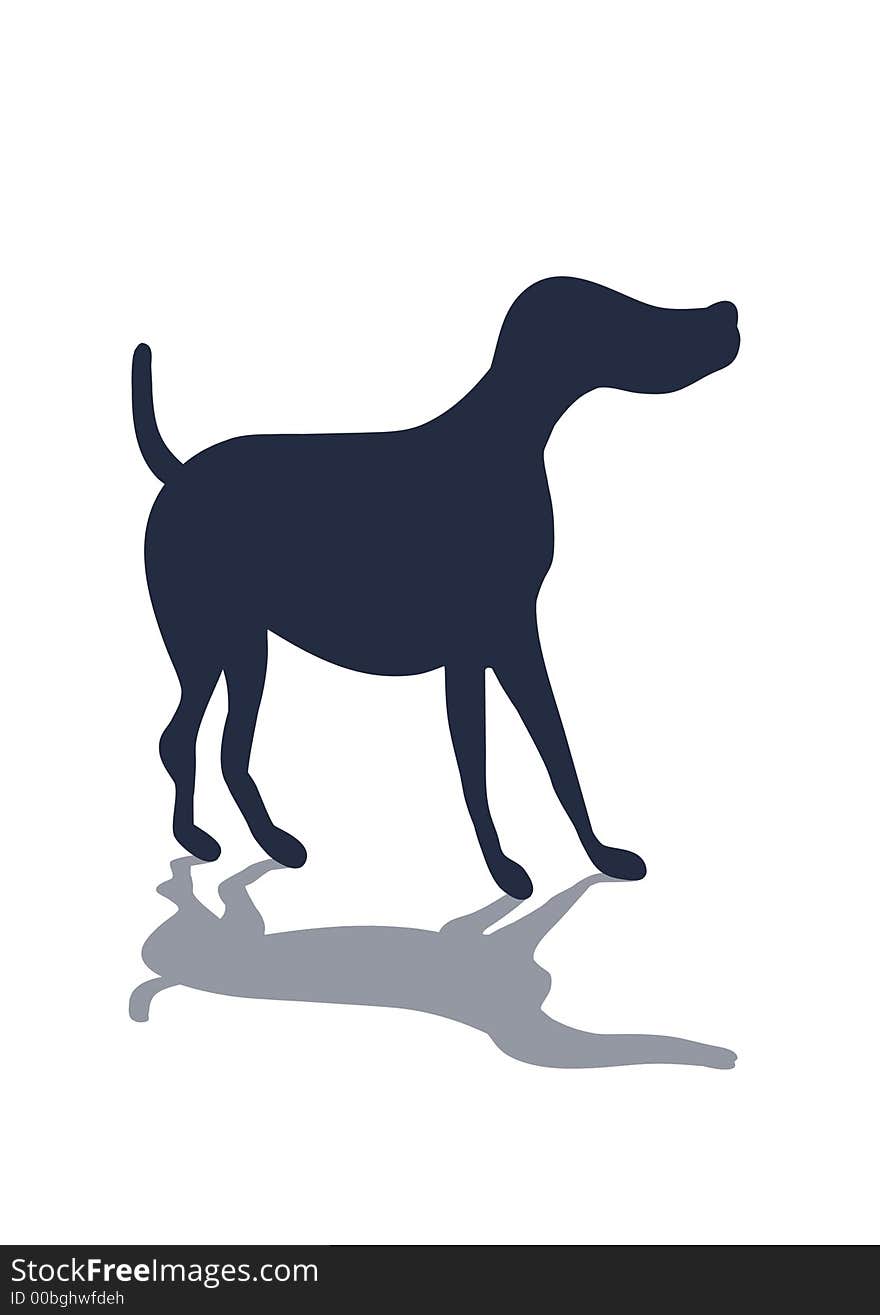 Illustration of a Dog with drop shadow