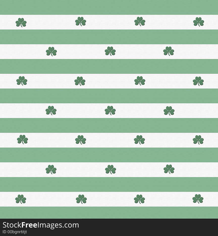 Green and White Shamrock Stripe