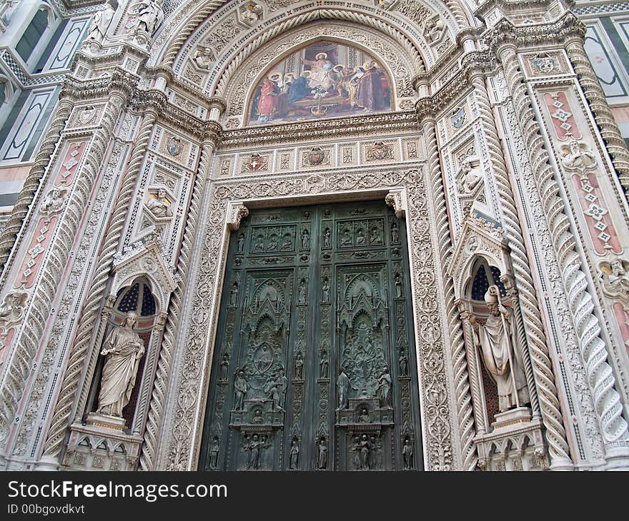 Details on a cathedral in florence, Italy