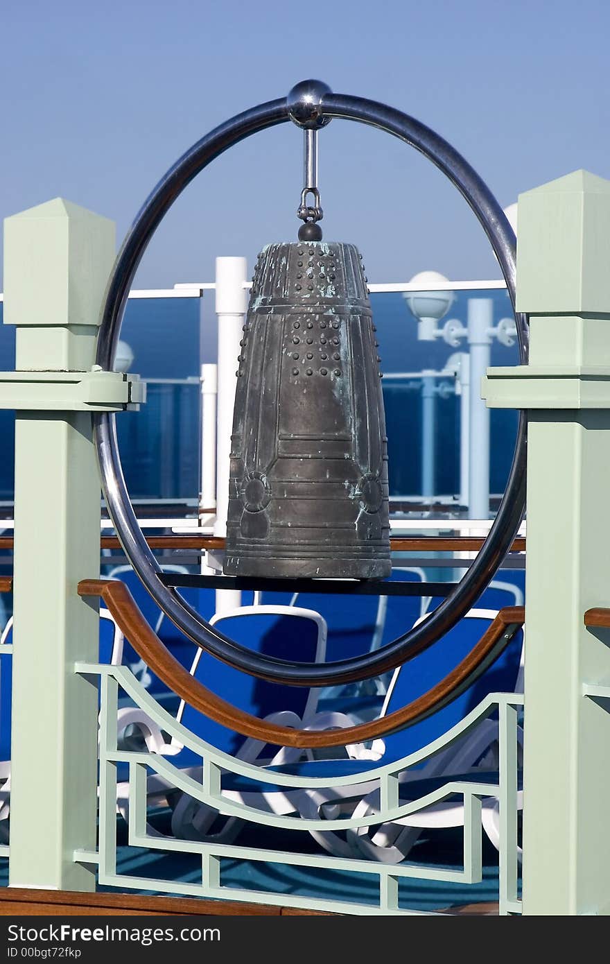 Asain bell on display on a cruise ship. Asain bell on display on a cruise ship