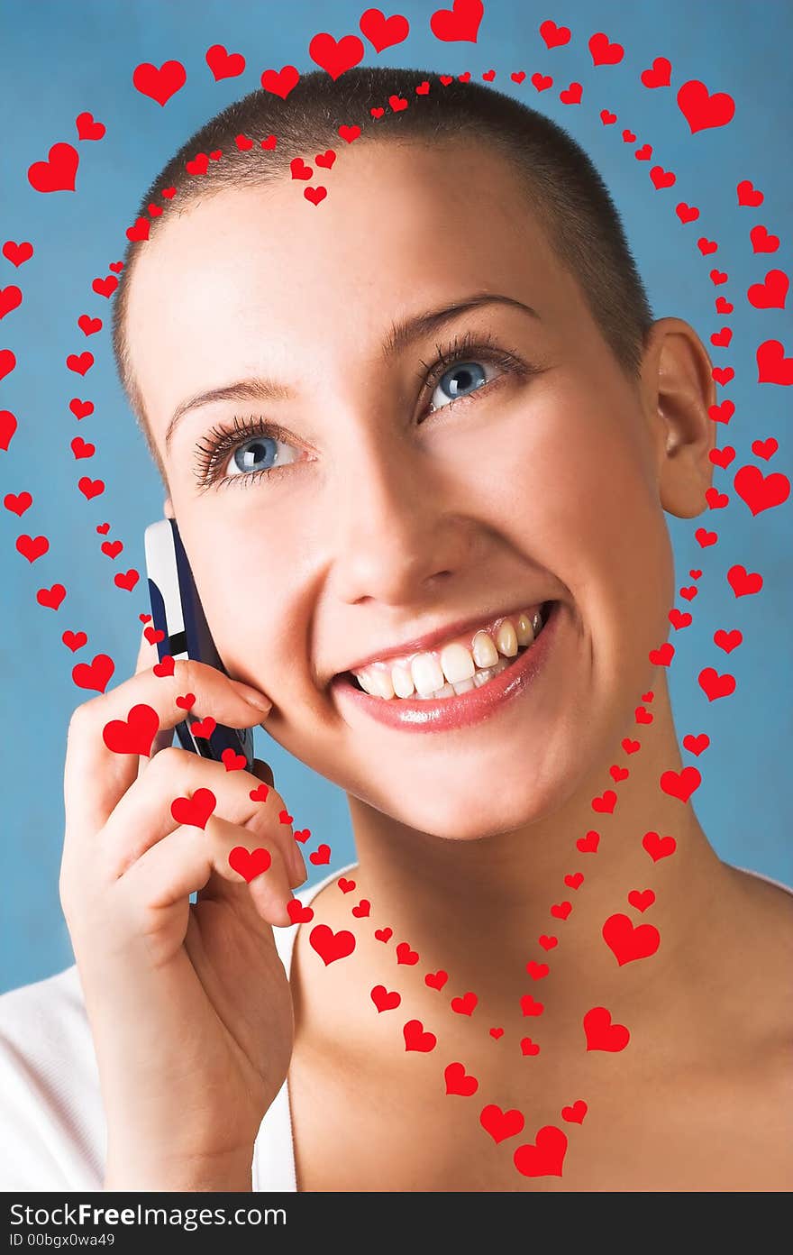 Attractive woman calling by phone. Attractive woman calling by phone