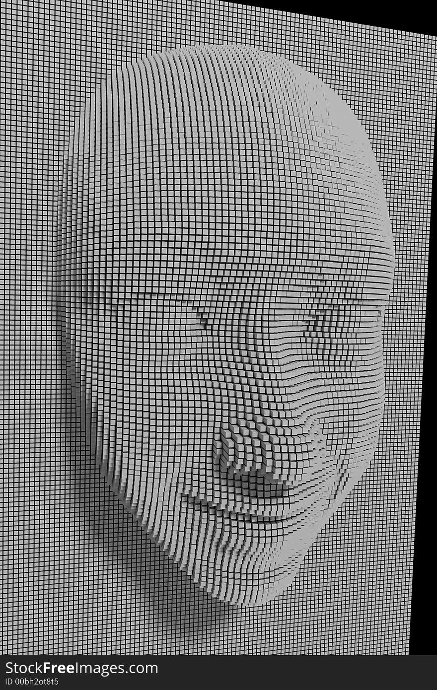 Face column, grey abstruct head