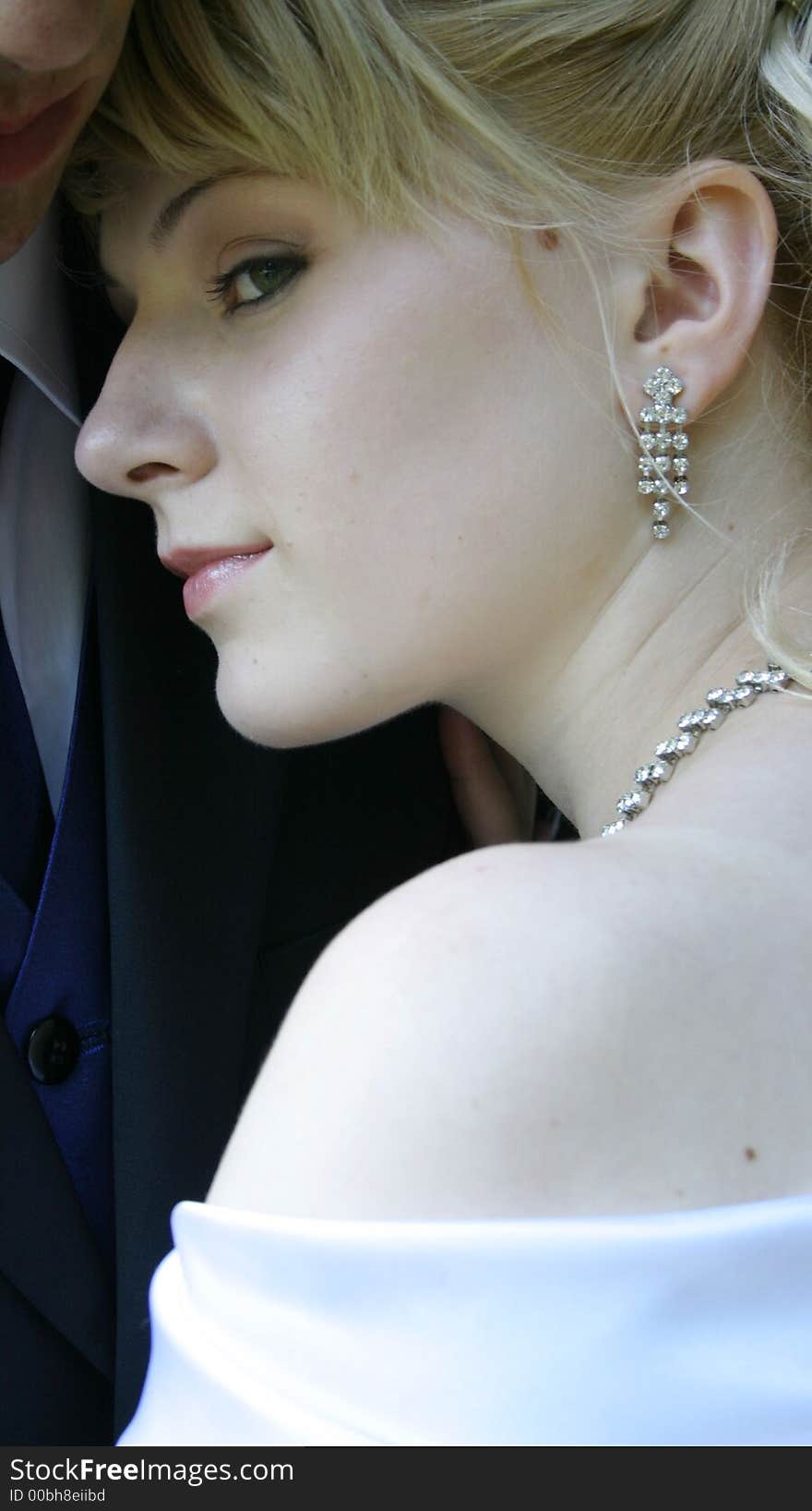 Young bride portrait after  the church ceremony