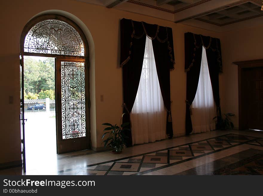 Inside view of the entrance in a luxury building. Inside view of the entrance in a luxury building