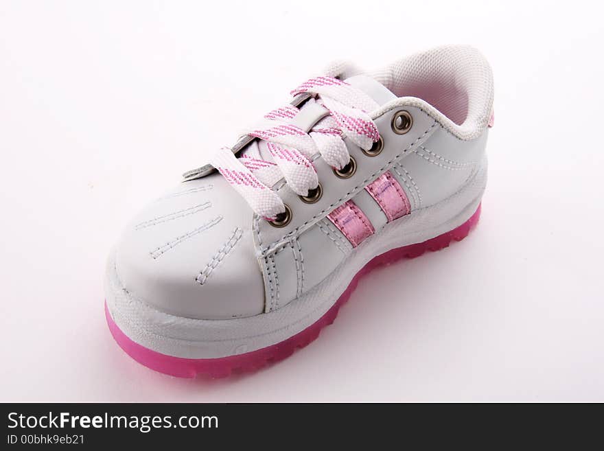 Single white and pink sneaker