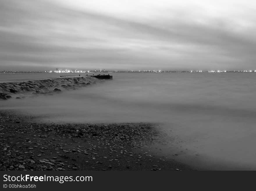 Evening at baltic sea near Tallinn. Long exposure. Evening at baltic sea near Tallinn. Long exposure.