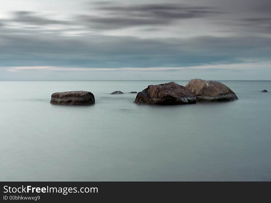 3 stones. long exposure. baltic sea. 3 stones. long exposure. baltic sea