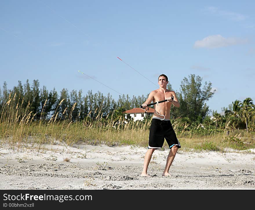 Young Man Parasailing