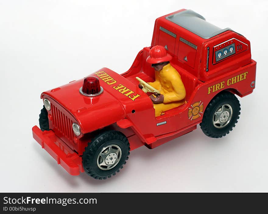 Fire chief toy car with driver