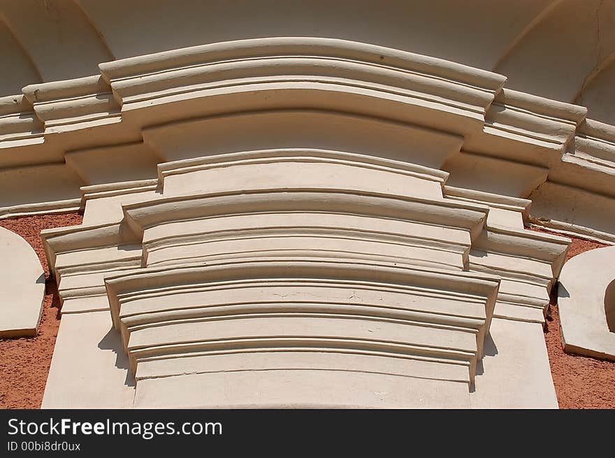 Detail of church exterior in hard light