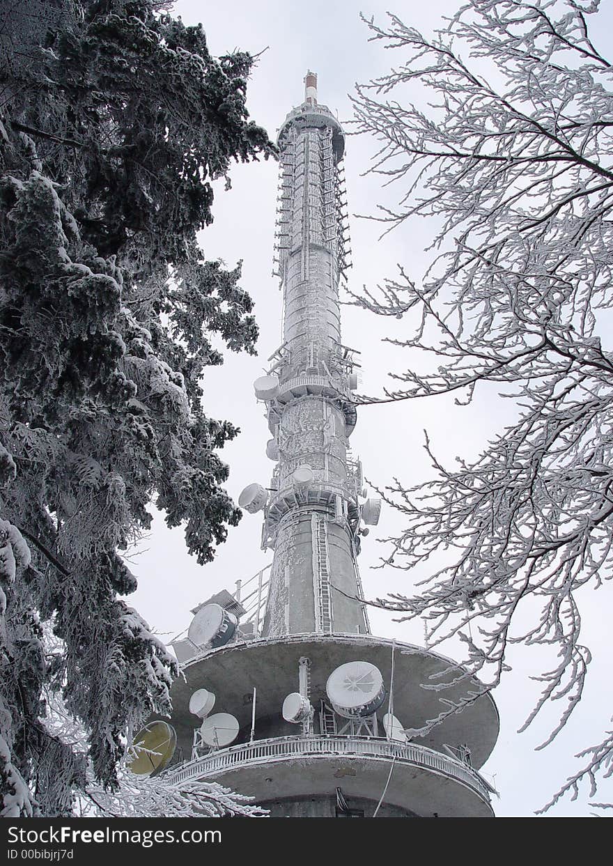 Tv tower, technology and telecommunication