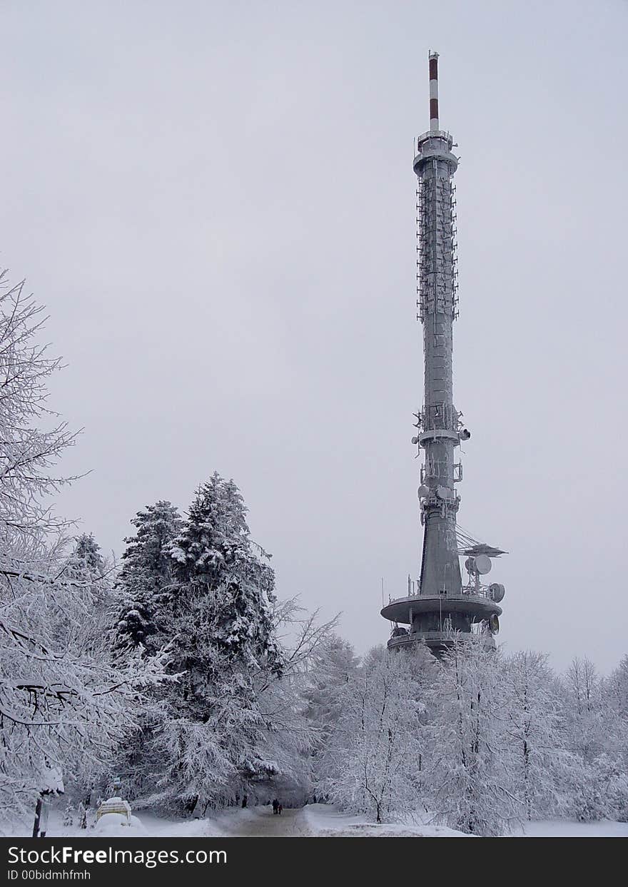 Tv tower, technology and telecommunication