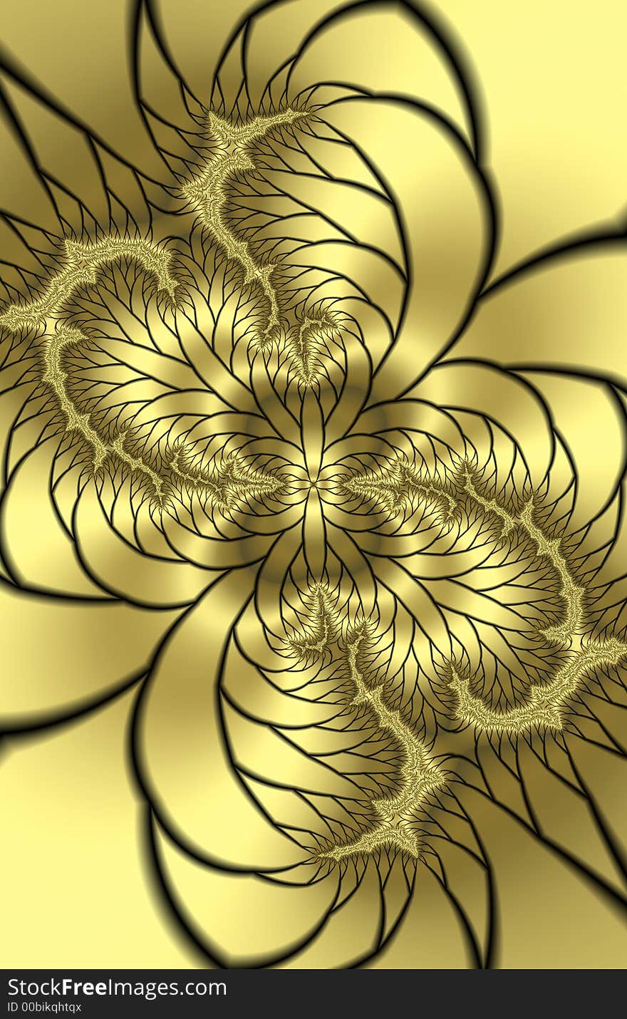 Golden fractal leaves